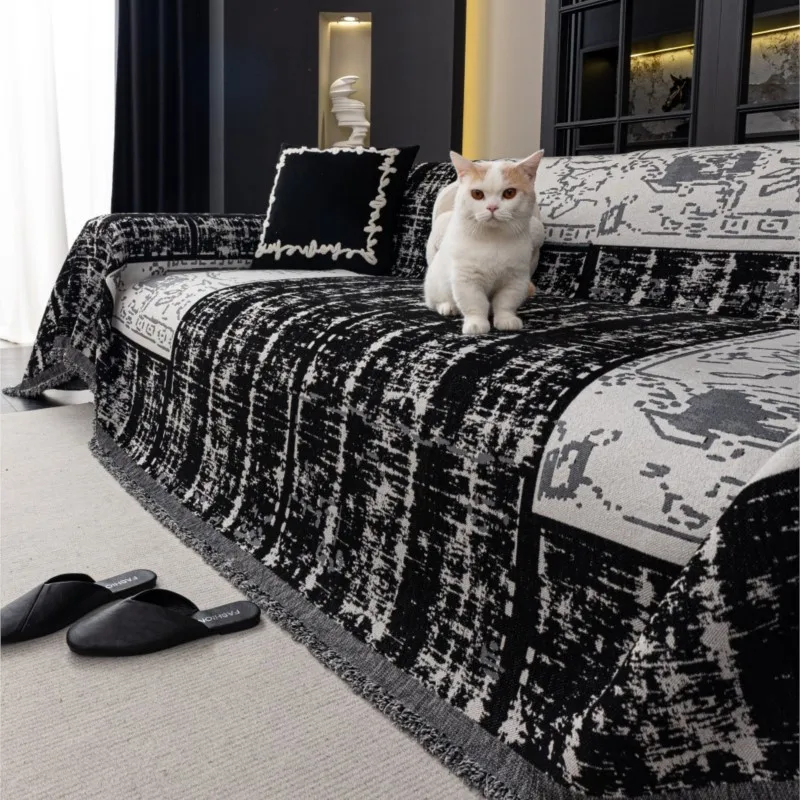 

쿠션 커버 Sofa Covers Chenille Sofa Mats Throw Blankets Mats 2025 All-season Camping Picnic Blanket Color Block Sofa Cover Mats