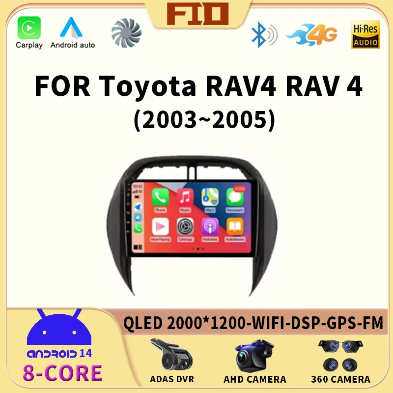 

Android 14 Auto Radio For Toyota RAV4 RAV 4 2003 - 2005 DSP Carplay GPS Navigation Multimedia Video Player Stereo 2din DVD