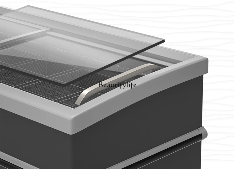 05Commercial large-capacity horizontal supermarket combination frost-free display cabinet refrigerated frozen fresh-keeping