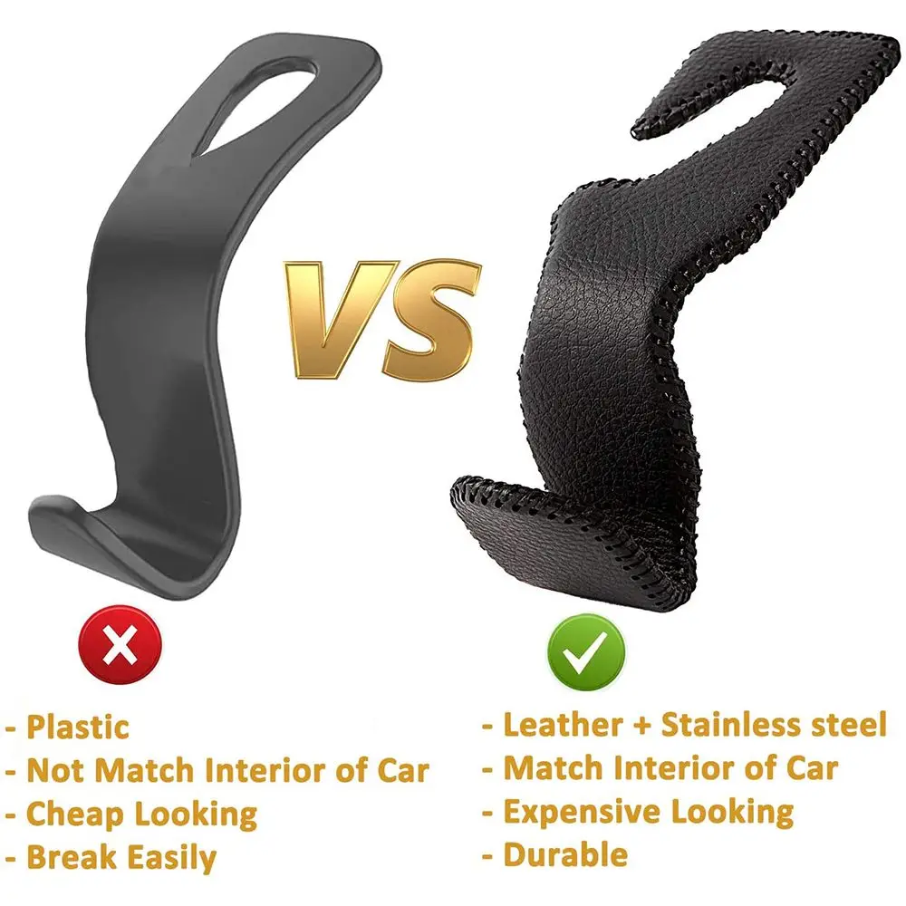Auto Interior Accessories Purses Bags Rear Rack Hidden Car Seat Headrest Hooks Leather Back Seat Hanger Storage Holder