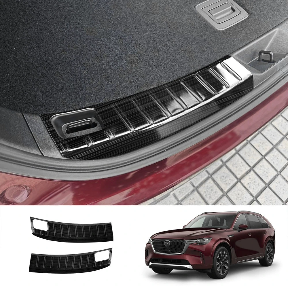 لمازدا CX-80 CX-90 2022 2023 2024 2025 الصلب المصد الخلفي حامي عتبة الباب الجذع فقي غطاء ألواح اكسسوارات السيارات