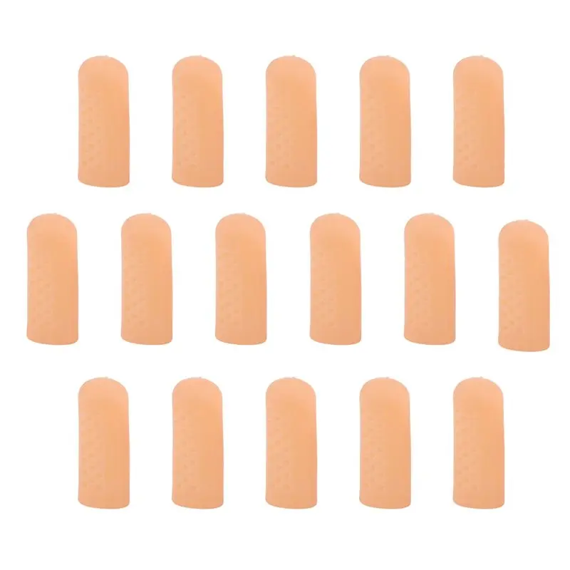 ELECT-16Pcs Silicone Finger Protectors, Breathable Finger Caps, Fingertips Covers, Finger Sleeves Support For Finger Cracking Du