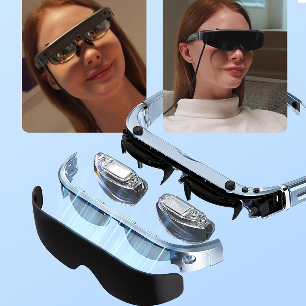 

Luxury New Upgraded 3D AR Smart Glasses Light Weight HD Giant Screen Smart Video Glasses Live Mobile Cinema for Home Movies Game