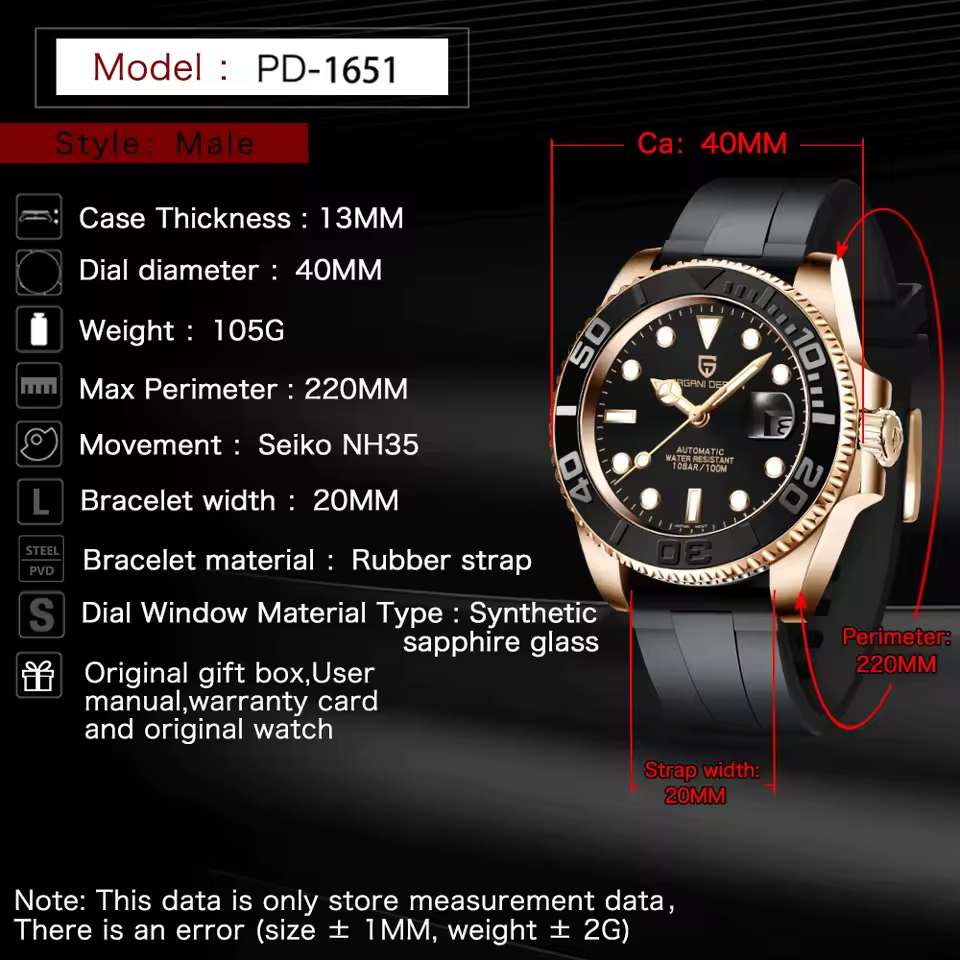 PAGANI DESIGN 2024 NEW 40MM V3 Men Mechanical Watch Luxury Sapphire Glass Automatic Watch NH35 Stainless Steel Watch for Men - AliExpress 