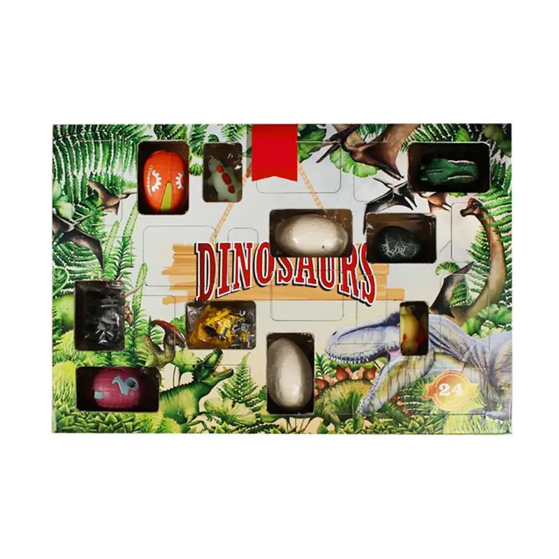 Calendario dell\'Avvento con dinosauro Bambini Conto alla rovescia di Natale Giocattoli Dino Figure Note di cancelleria Conto alla rovescia di Natale