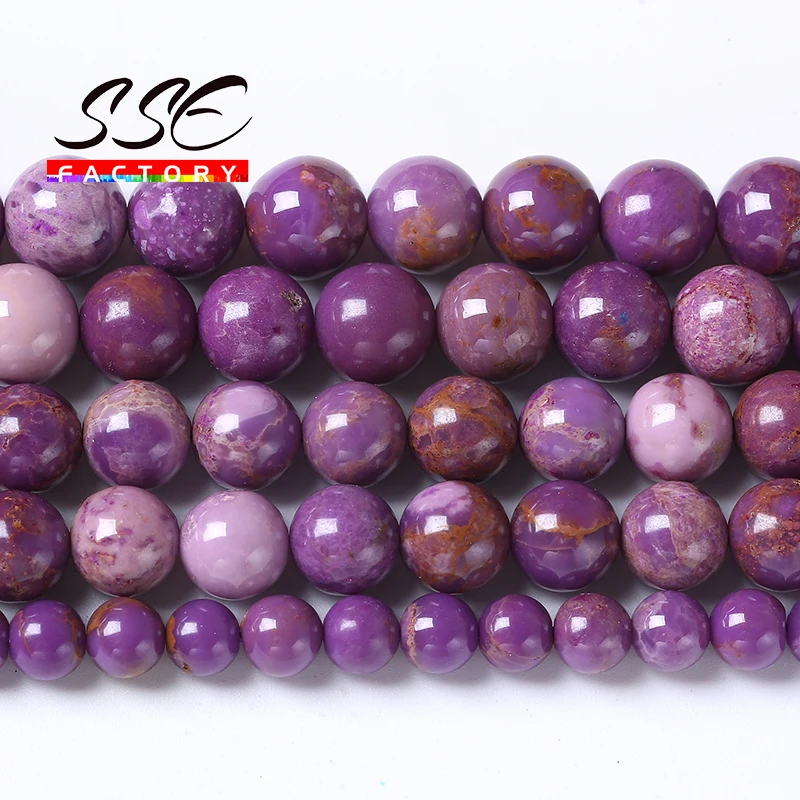 AAAAA Natural Phosphosiderite Beads American Purple Mica Stone Round Loose Beads For Jewelry Making Diy Bracelets 4 6 8 10mm 15\