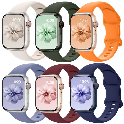 Correa de silicona para Apple Watch correas 44mm 45mm 40mm 41mm 42-38mm 45 mm pulsera deportiva iwatch serie 8 7 6 5 4 3 SE 9 Ultra2 49mm