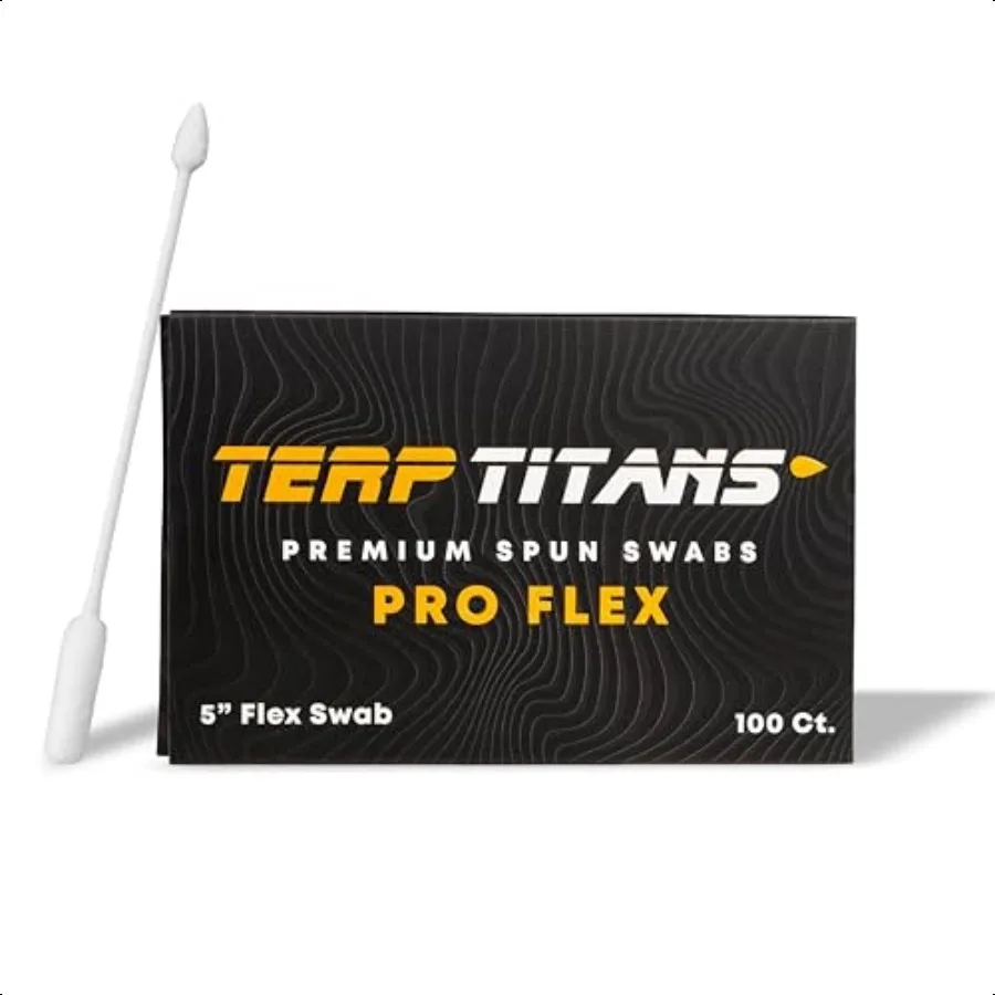 TerpTitans Pro Flex Hisopos de algodón flexibles de 5 pulgadas Paquete de 2 puntas de barril para una absorción máxima y puntas de punta fina para espacios apretados