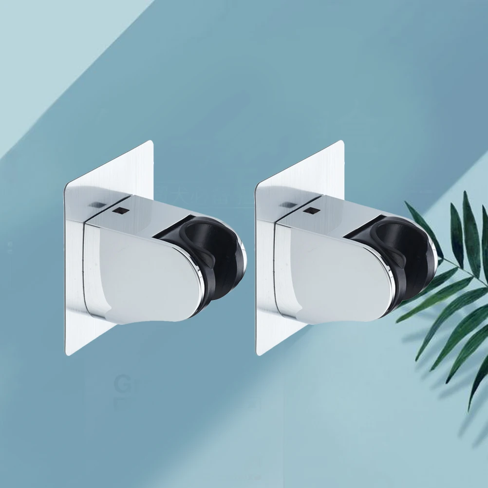 

2pcs Shower Head Holder Durable Adjustable Bathroom Suction Bracket Silver Suitable St Nozzle Lightweight Use