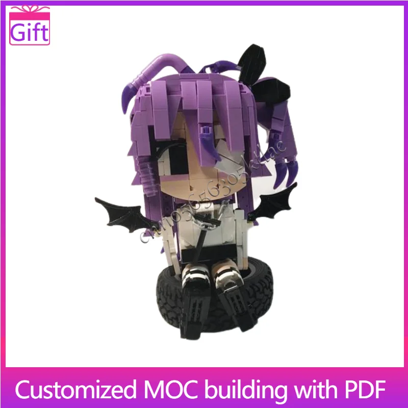 

345 PCS MOC Purple Demon Girl Figure Building Block Set Exquisite Anime Character Model Bricks Custom DIY Collection Kids Gifts