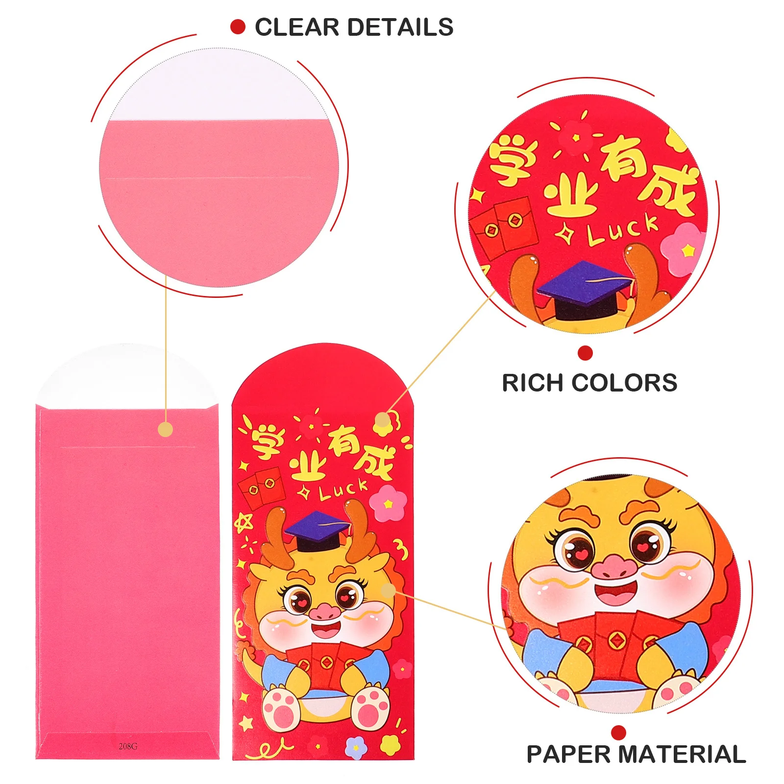 

30Pcs Cartoon Red Envelopes Traditional Chinese Money Pouches Spring Festival Lucky Packets Red Envelopes Chinese