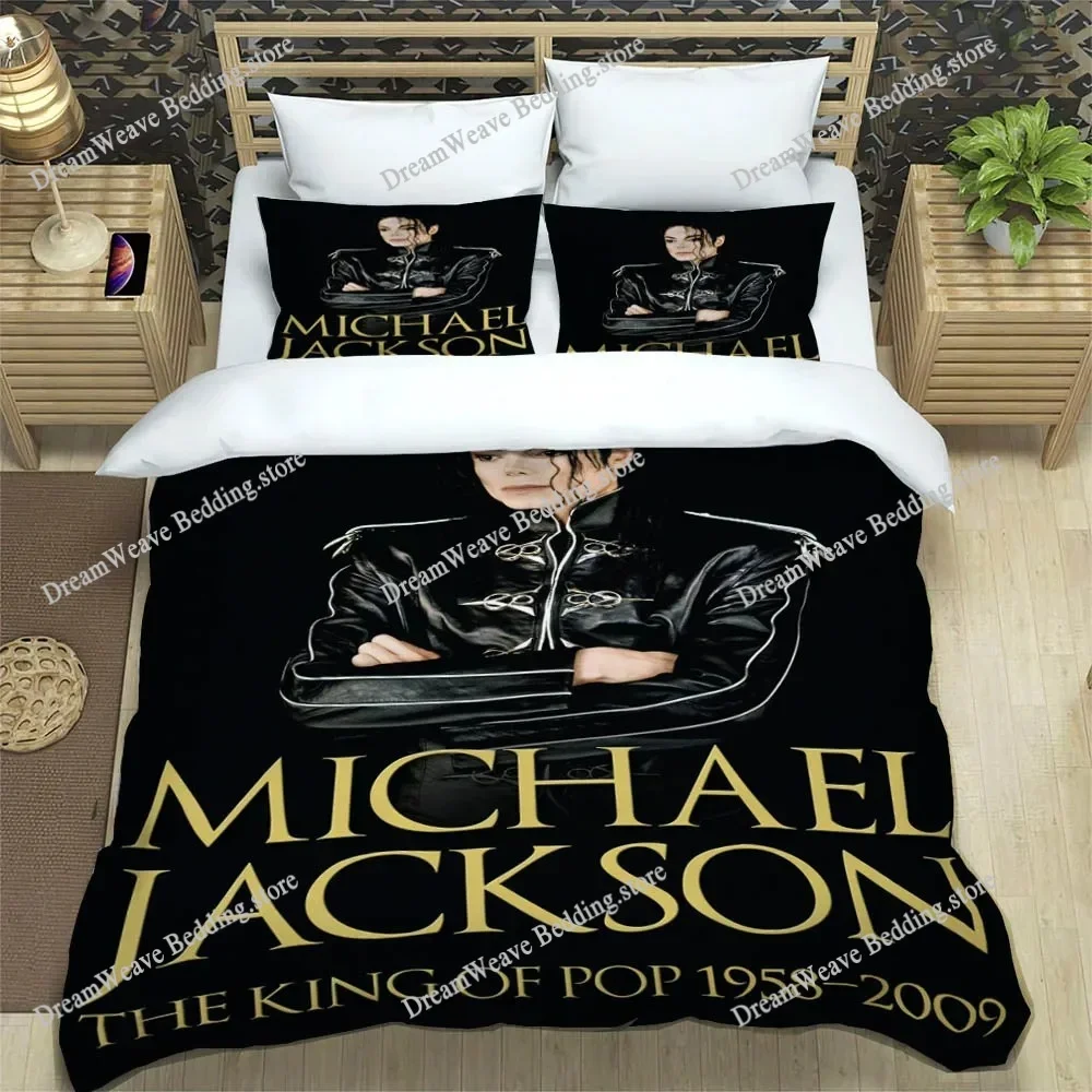 3D Print Michael Jackson Pink Fashion Bedding Set Duvet Cover Bed Set Quilt Cover Pillowcase Comforter King Queen Size Adult9639