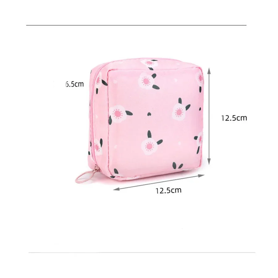 Portable Storage Bag for Sanitary Napkin Pads Cartoon Cute Waterproof Sanitary Napkin Storage Bags  Girls Cosmetic Bags & Cases