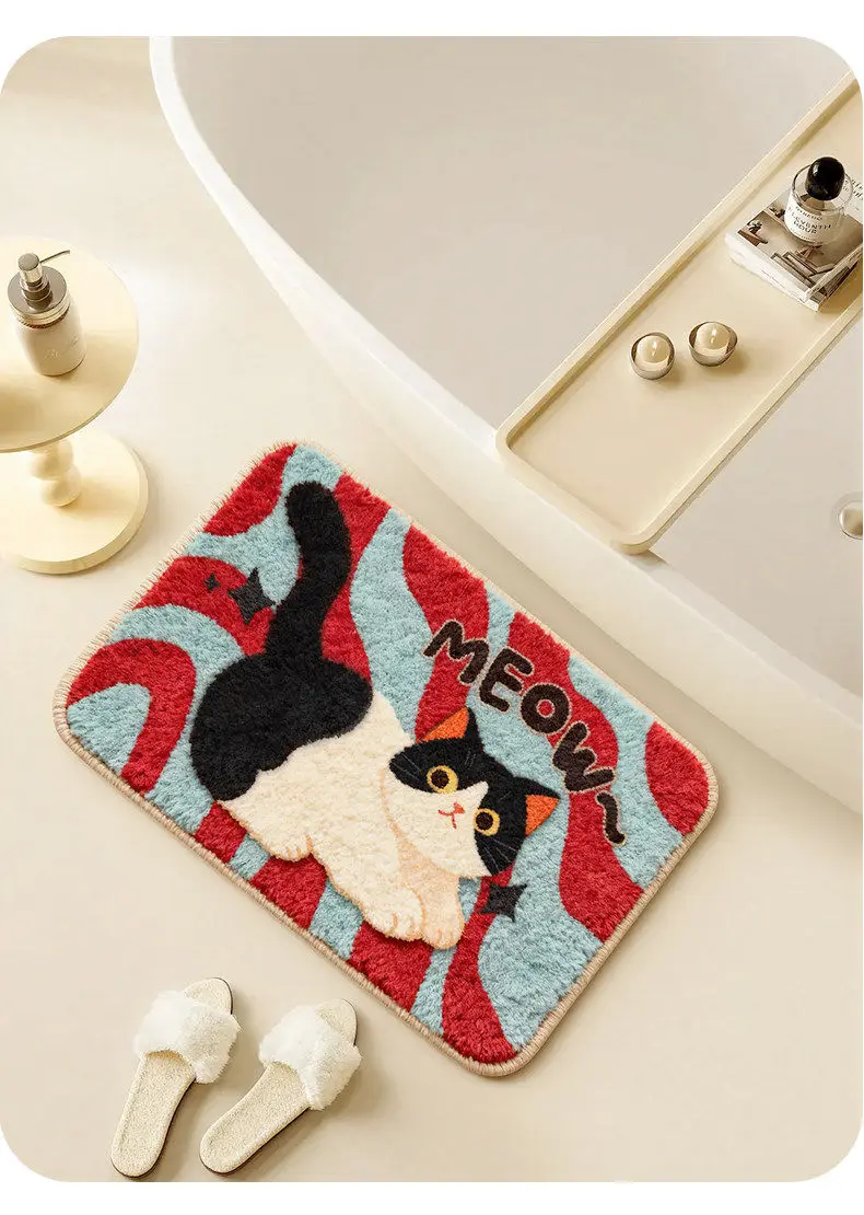 Absorbent floor mats, bathroom imitation velvet foot mats, winter thickened toilet bathroom door mats, carpets