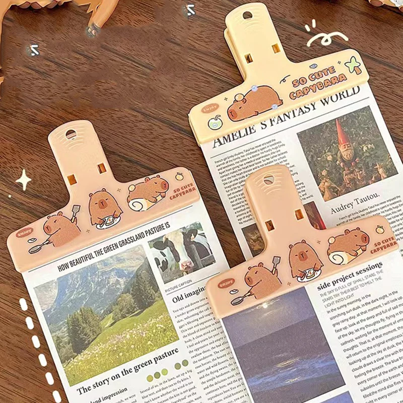 Capybara Cartoon Clip Multi-purpose Learning Materials Organize Clip Kawaii Storage Folder School Supplies kids Stationery gift