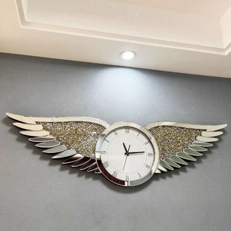 Luxury Living Room Machinery Diamond-encrusted Fashion Wall Clock European Modern Design Quie Thorloge Murale Saat Room Decor