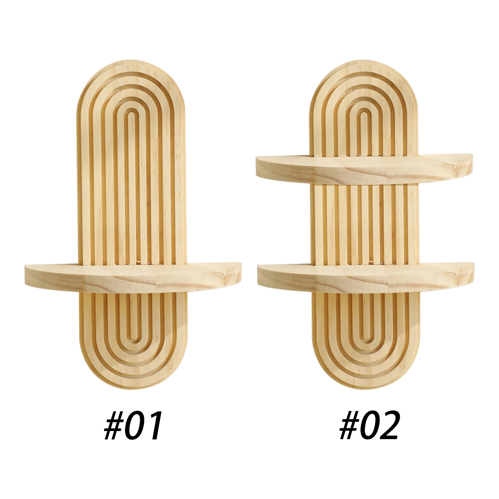 1/2Pcs Boho Shelves Wall Decor 11.81inch Decorative Floating Shelves with Ledge for Indoor Decoration Holding Planter Ornaments