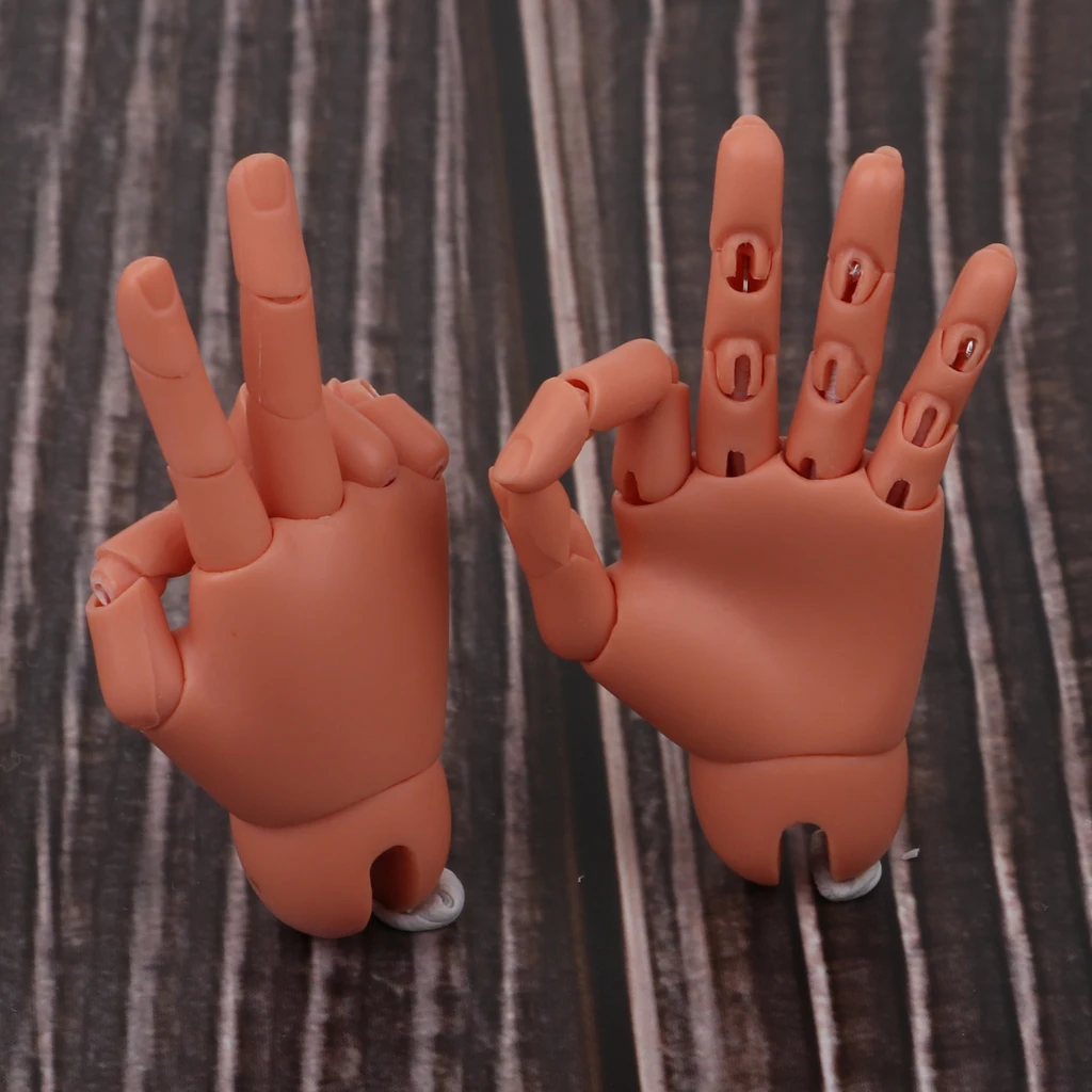Modelo de manos articuladas masculinas flexibles para muñeca BJD gruesa 1/4, accesorios para café