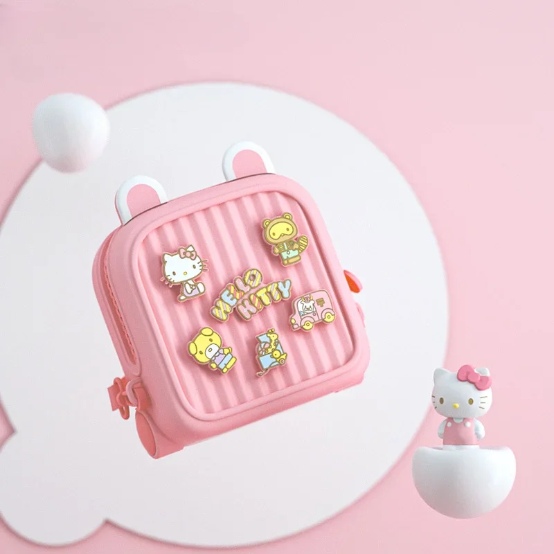 Kawaii Hello Kitty Kids 3D Waterproof Schoolbags Sanrio Anime Cute Girls Fashion Children's Kindergarten Backpack