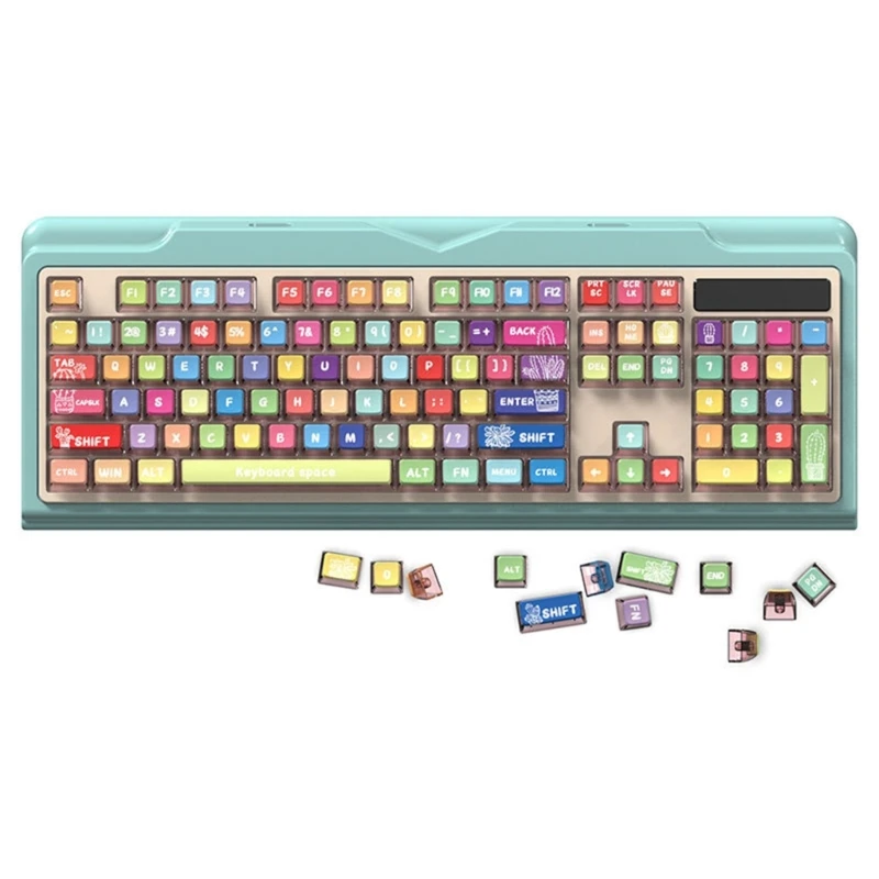 

Rainbow Keycaps 116Key Colorful Keycaps for ASA Pudding Profile Mechanical Keyboards Keycap Replaces Dropship