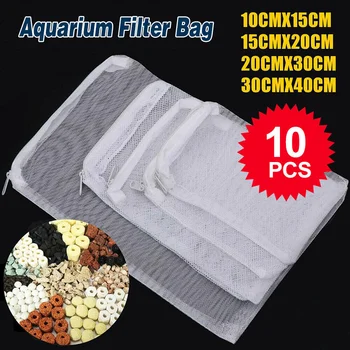 5/10Pcs Aquarium Filter Net Taschen Wiederverwendbare Feine Filter Media Taschen Mit Reißverschluss Für Frische Salzwasser Tanks Aquarium aquarium Filter