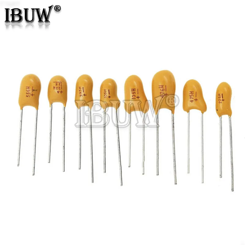 5PCS Tantalum Capacitor 16V 20V 25V 35V 50V 0.1UF 0.22UF 0.33UF 0.47UF 100UF 220UF 1UF 2.2UF 4.7UF 10UF 15UF 22UF 47UF DIP IBUW