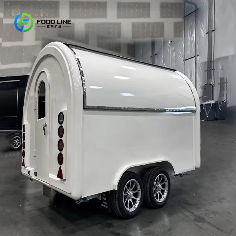Customized New Fashion Drink Coffee Food Cart Round Pizza Trailer Snack Ice Cream Fast Food Truck