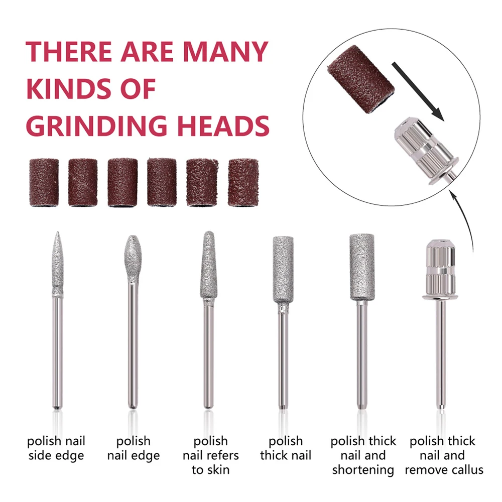 Kit de perceuse à ongles électrique, lime à ongles Portable, outil rotatif pour manucure avec câble USB, cadeau de noël pour femmes