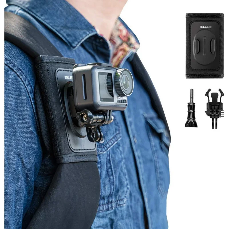 AliExpress NONE Backpack Shoulder Strap Mount 360 Rotation for GoPro DJI Insta360, Hands Free Camera Holder for Cycling Hiking Travel.
