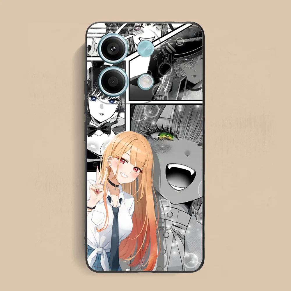 مارين فستان أنيمي قضية الهاتف ل Xiaomi Redmi ملاحظة 14 13 12 11 10 9 S A Pro Plus Lite 5G الأسود الهواتف المحمولة غطاء الهاتف الذكي #6
