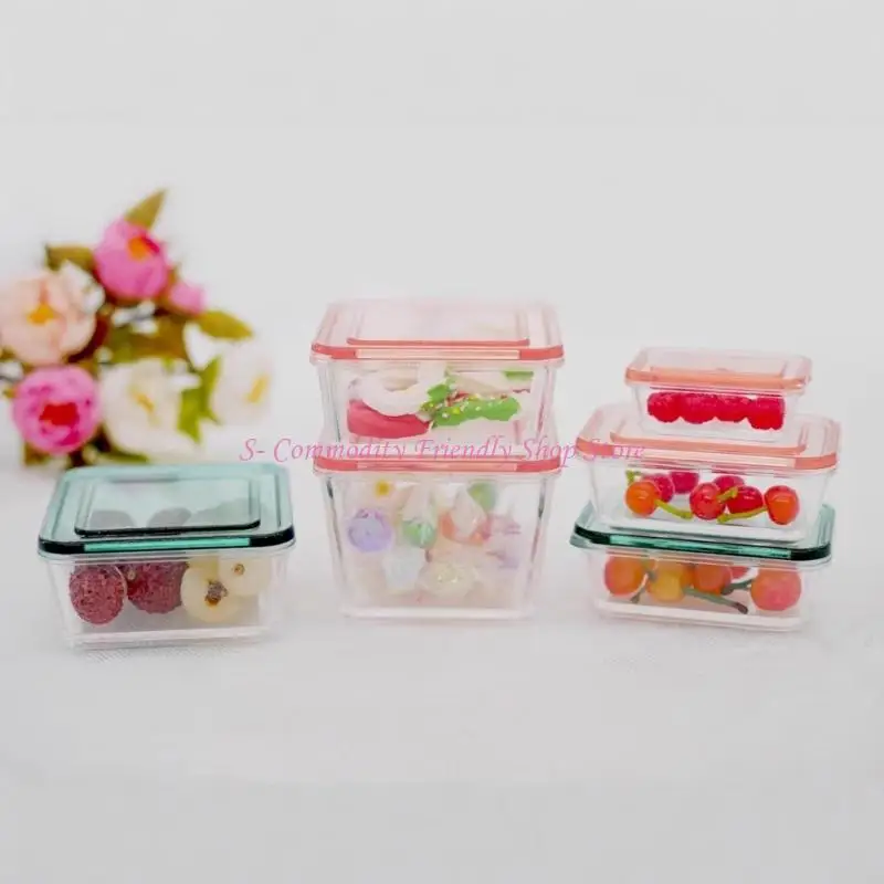 85AE Tiny Clear Sealed Storage Box For Dollhouses Miniatures And Craft Organization