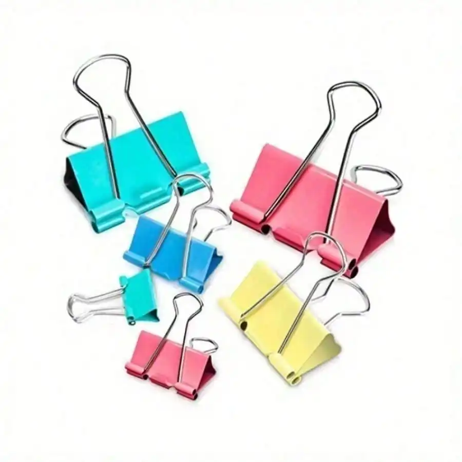 30PCS 2025 15mm Binder Clips  Colorful Clamps For Documents/Exams