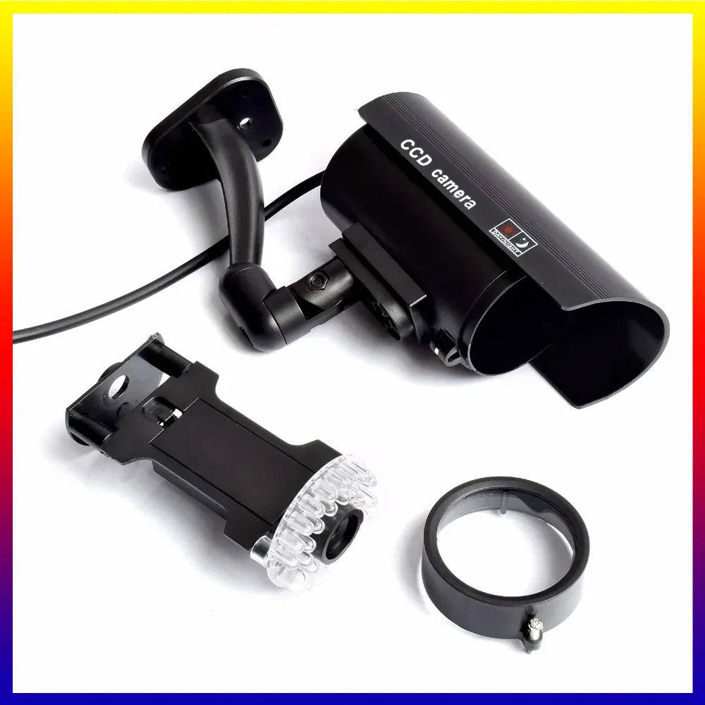 Fake Camera Dummy Security CCTV Surveillance Camera With Flashing Red Led Light Waterproof for Outdoor & Indoor