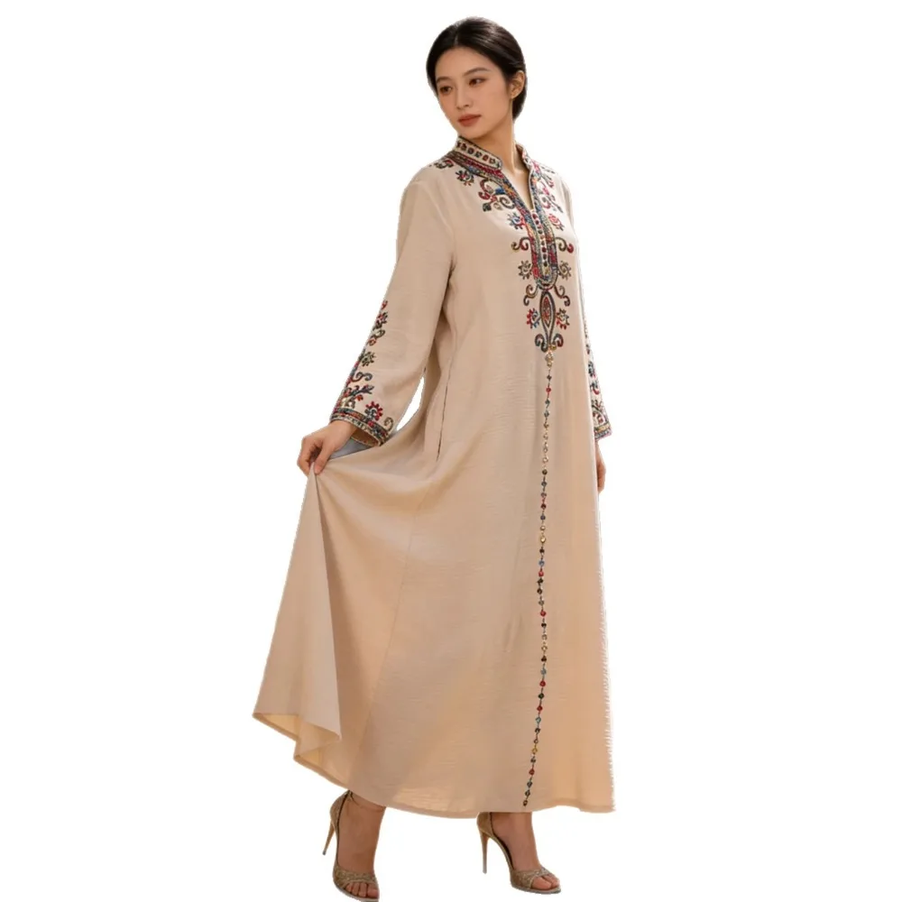 Muslim Abaya for Women Party Dresses Embroidery Long Robe Eid Ramadan Dubai Abayas Kaftan Arab Jalabiya Modest Vestidos Morocco