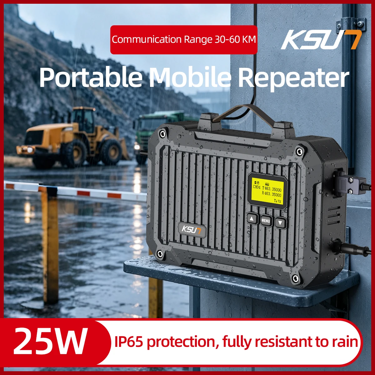 KSUT 965U All-in-One Repeater Station IP65 Rugged 25W/7A High Current Ideal for Public Safety Mining Construction Remote Comms