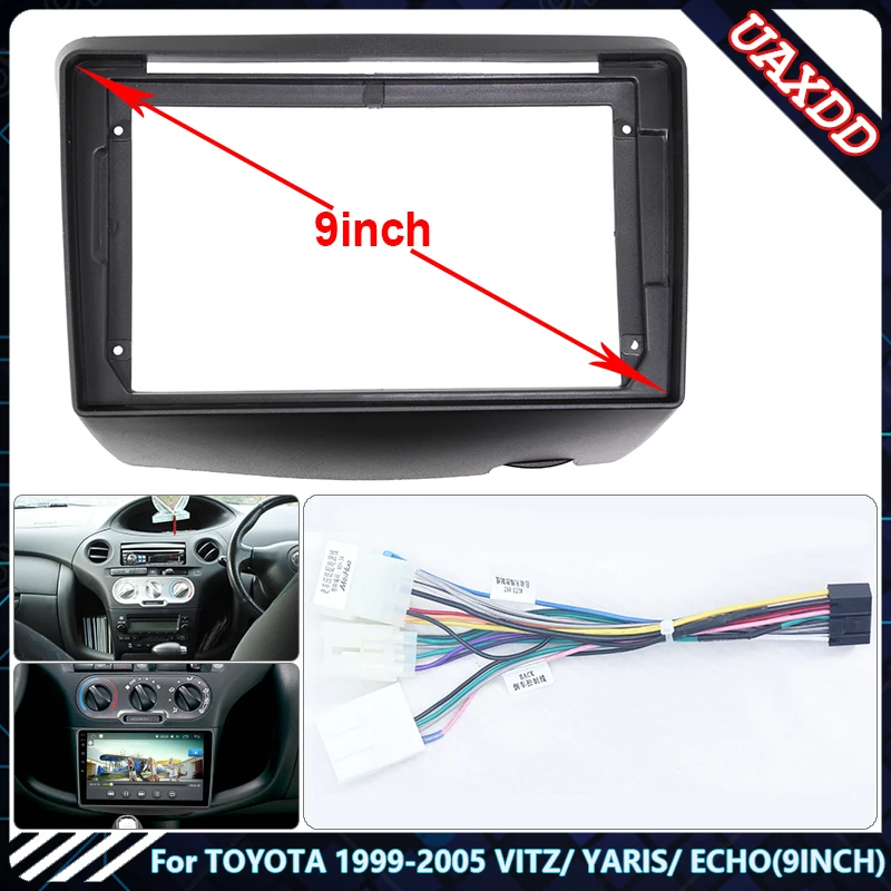 

Для TOYOTA 1999-2005 VITZ YARIS, ECHO 9 дюймов Автомобильное cd-радио Android стерео аудио экран мультимедийный видеоплеер кабели жгут рамка