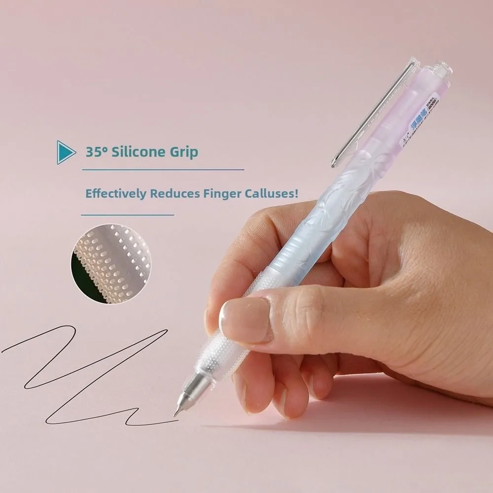 

Stationery 0.5mm Gel Pen Black Smooth Writing Writing Pen Comfortable Grip Emboss Pressing Pen Office Use