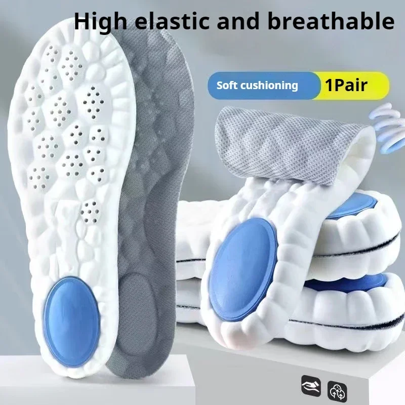 Cloud Sport Insoles Air Cushion Shock Absorbing Elastic Breathable Running Shoe Inserts Comfort Anti Fatigue Insoles Men Women