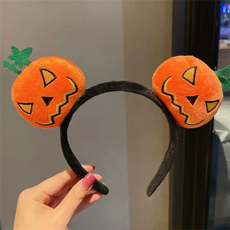 Diadema con Clip para el pelo para mujer, diadema divertida de linterna de calabaza de Halloween, accesorios para el cabello de dibujos animados, Otoño e Invierno