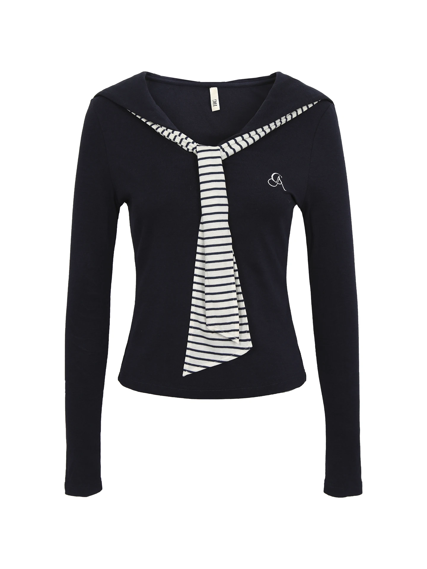 Slim Fit Long Sve Base irt Design Faion da donna High-End Feeling Autunno Nuovo arrivo T-shirt Comoda taglio dritto S...