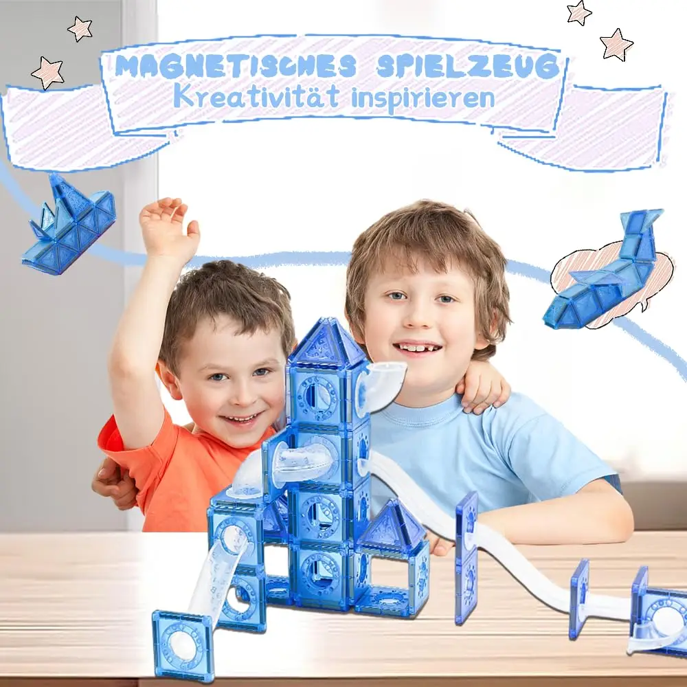 磁気ブロック 65個、教育用ビルディングブロック、子供向けSTEM玩具、創造的な屋内遊びギフト