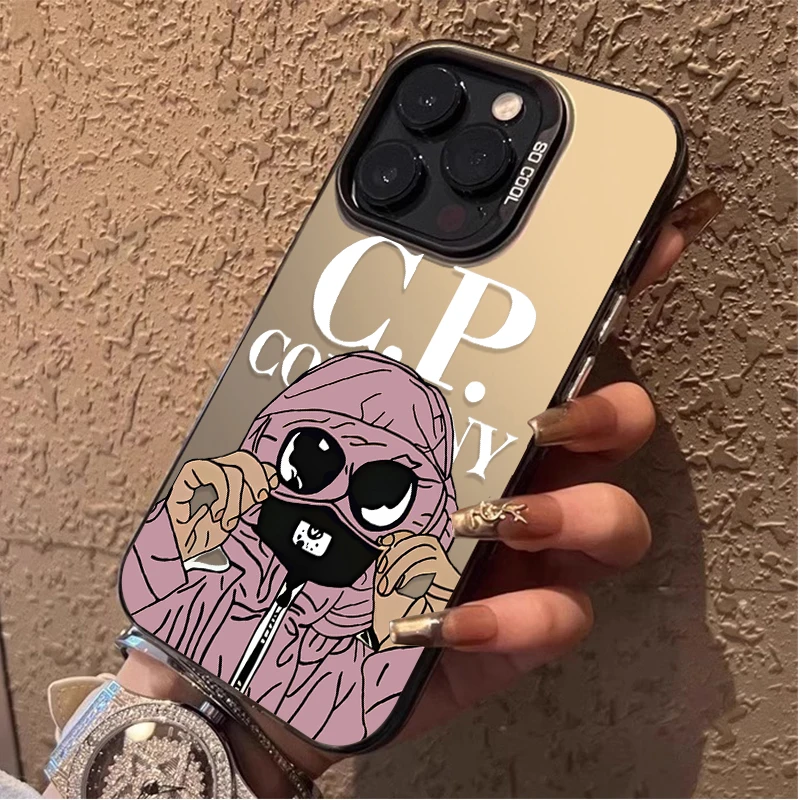 Fashion Paul Mask CP Male Plating Case for iPhone 15 16 14 13 12 11 Pro Max XS X XR 8 7 Plus SE 2020 Shockproof Matte Hard Cover