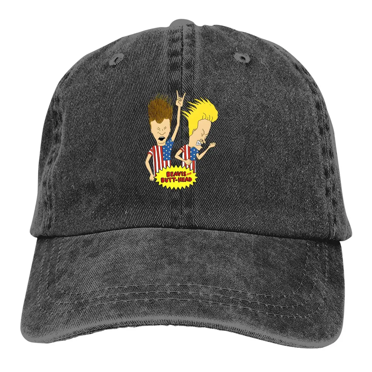 Rock Out Us Flag Baseball Caps Peaked Cap Beavis and Butt-Head Sun Shade Hats for Men