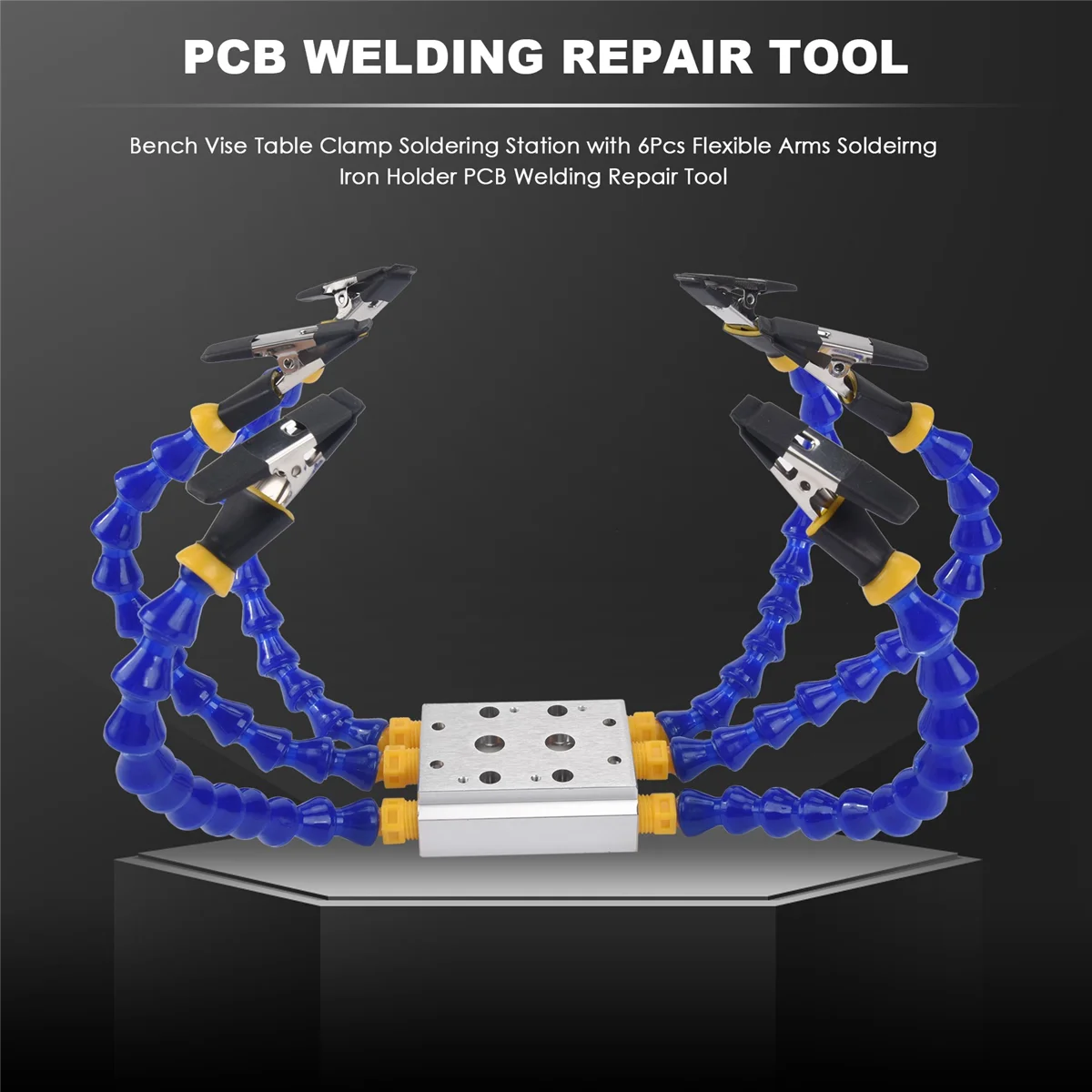 Bench Vise Tabela Braçadeira Estação de solda com braços flexíveis, Ferro de solda Titular, PCB Soldagem Repair Tool, 6pcs