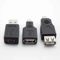 USB 2.0 A Female Male To Mini B 5-Pin Female/Male Connector Adapter For Mini Type-A B Jack Splitter Smart Phone OTG Converter