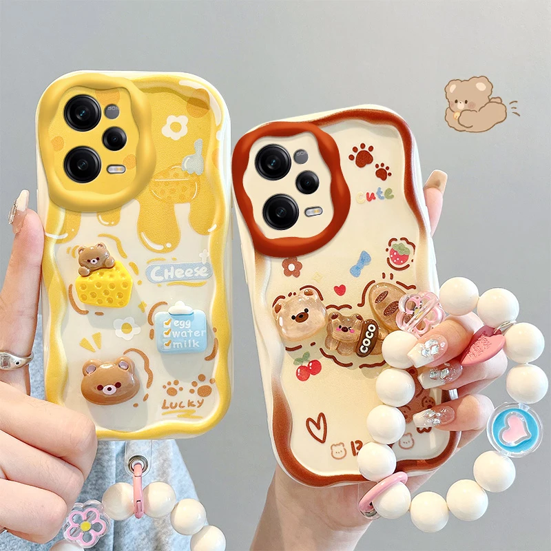 Мягкий силиконовый чехол-накладка с объемным изображением медведя, кролика, браслета, цепочки для Xiaomi Redmi Note 12, 4G, 5G 11, 10, 8, 9 Pro Max, 9A, 9T, 9C Мягкий силиконовый чехол-накладка с объемным изображением медведя, кролика, браслета, цепочки для Xiaomi Redmi Note 12, 4G, 5G 11, 10, 8, 9 Pro Max, 9A, 9T, 9C