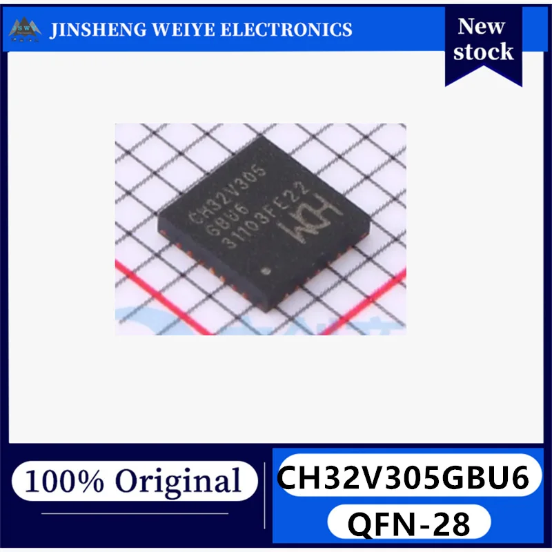 

(5/20 pieces) CH32V305GBU6 CH32V305 QFN-28 Interconnect-type Barley RISC-V Microcontroller Chip Brand New Original Stock