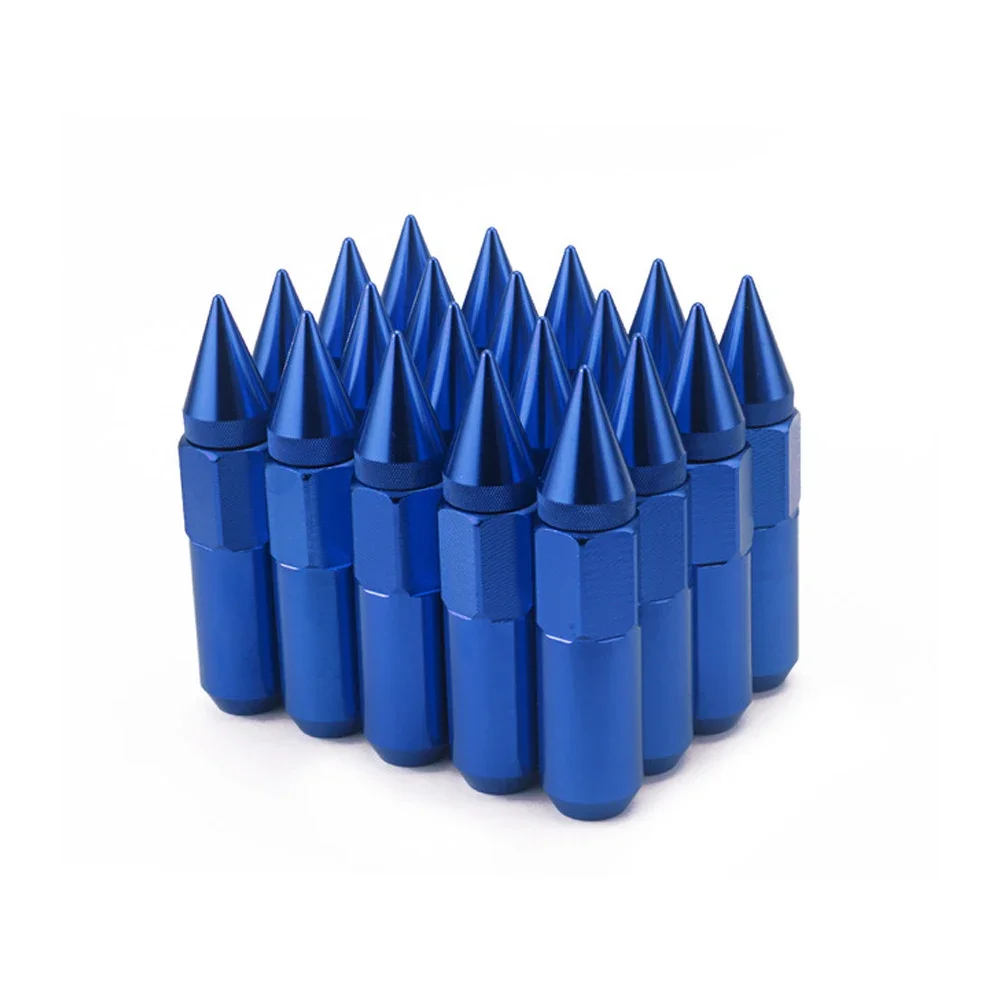 20pcs Racing Wheel Lug Nut Bolt with Extended Spike Lug Nuts Aluminium 60MM Tuner Wheels Rims Lug Nuts M12X1.5 / M12X1.25
