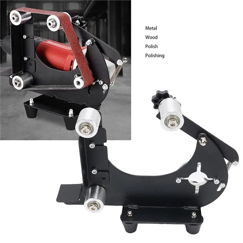 Easy Install For Metal& Wood Polishing, Sanding Belt Attachment Kit For Angle Grinder Grinding