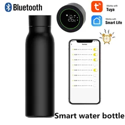 Taza de agua inteligente con Bluetooth, monitor LCD de temperatura, registro de consumo de agua, mantiene el calor, funciona con la aplicación Tuya Smart Life